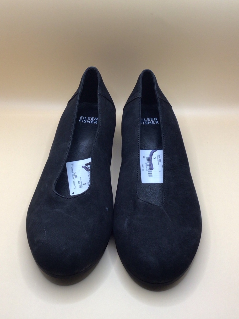 Eileen Fisher Black Suede Slip-On Rounded Toe Flats